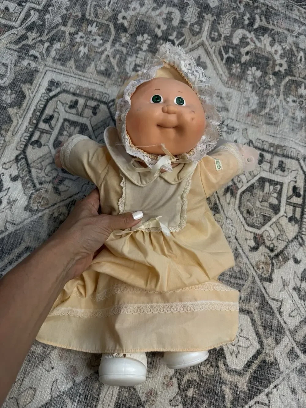 VTG Original Cabbage Patch Baby Doll Green Eyes Bald Retired Throwback HTF 1982
